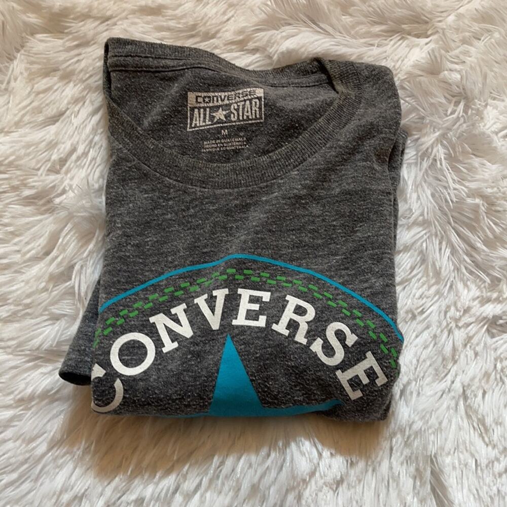 Converse Grey/Blue/Green/White Size: Medium T-Shirt - Picture 3 of 6